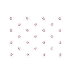 white mini pink flowers wallpaper miniature 1:12, Wall