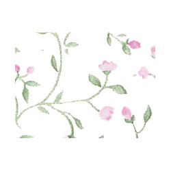 pink flower foliage print wallpaper miniature 1:12, Wall