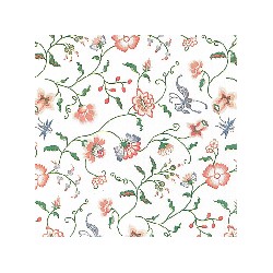 pink flower foliage print wallpaper miniature 1:12, Wall