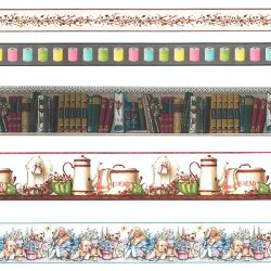 puppy friezes, book, kitchen, flowers, coil for dollhouses 1:12