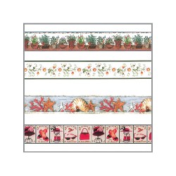 friezes flowerpot, flowers, sea, shopping miniature 1:12