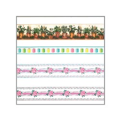 friezes flowerpots, coils, flowers miniature 1:12