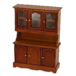 cherry wood buffet 3 doors miniature 1:12