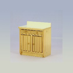 simple light oak kitchen unit with worktop miniature 1:12, Furniture