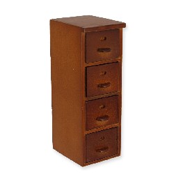 file shelf 4 drawers cherrywood miniature 1:12
