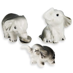 3 pc family bone china set: elephant 1:12