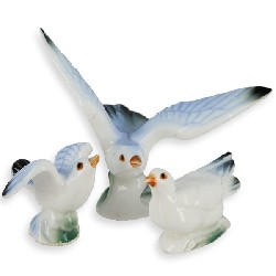3 pc. family bone china set: bird 1:12