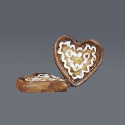 big heart ginger bread miniature 1:12
