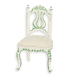 child chair xv ivory flowers  Trianon collectible furniture 1:12