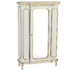 wardrobe with mirror ivory and gold  Trianon collectible furniture 1:12