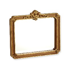 mirror walnut-gold miniature 1:12, Collectable furniture (Trianon)
