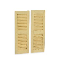 pair of small louvered shutters for dollhouses 1:12
