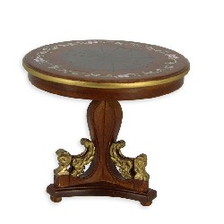 round table empire walnut miniature 1:12, Collectable furniture (Trianon)