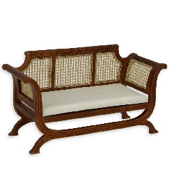 sofa cane-walnut miniature 1:12, Collectable furniture (Trianon)