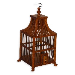 bird cage walnut  Trianon collectible furniture 1:12