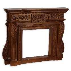 fireplace walnut miniature 1:12, Collectable furniture (Trianon)