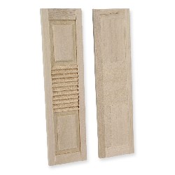 2 large french shutters barewood miniature 1:12, Accessories for dollhouses
