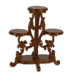 flower stand 3x walnut miniature 1:12, Collectable furniture (Trianon)