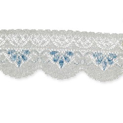 blue and white lace curtain miniature 1:12, Wall