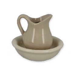 white jug and bowl miniature 1:12, Miniatures