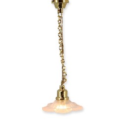 12v hanging lamp clip white flower miniature 1:12, Electricity and Lamps 12V
