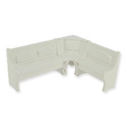 corner benches s/3 white miniature 1:12, Furniture