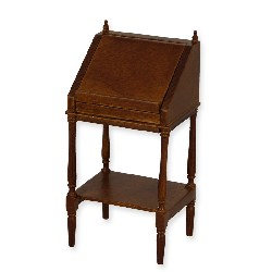 desk walnut miniature 1:12