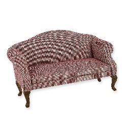 sofa louis xv walnut violet miniature 1:12, Furniture