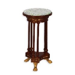 table walnut-gold marble plate miniature 1:12