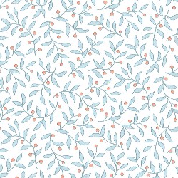 wallpapper blue leaves orange berries miniature 1:12