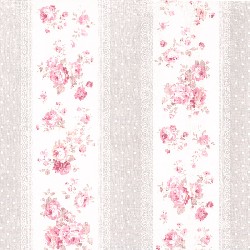 wallpaper pink striped roses miniature 1:12