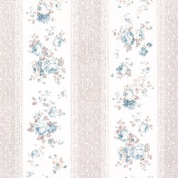 wallpaper blau striped roses miniature 1:12