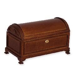 wooden chest walnut  Trianon collectible furniture 1:12