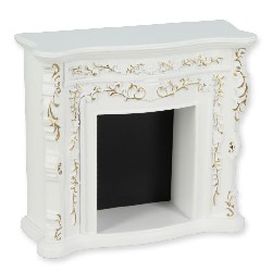 fireplace white and gold miniature 1:12, Collectable furniture (Trianon)