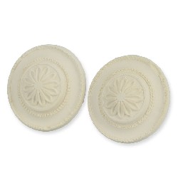 2 plaster ceiling rosettes miniature 1:12