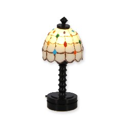 table lamp led black base miniature 1:12, Electricity and Lamps LED