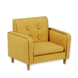 armchair ochre fabric miniature furniture 1:12
