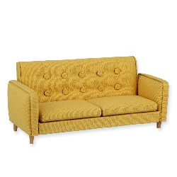 sofa ochre fabric miniature furniture 1:12