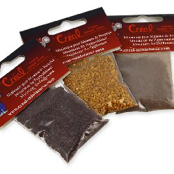 set of 3 sand bags, 2 brown, one ochre, coarse-grained miniature 1:12, Special selection
