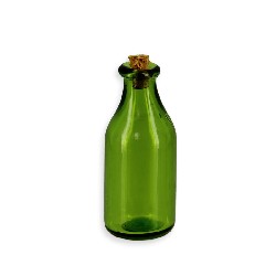 green glass jar with stopper miniature 1:12