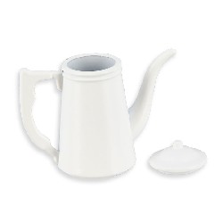 white metal coffee pot miniature 1:12