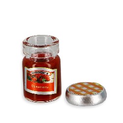 strawberry jam jar with lid miniature 1:12