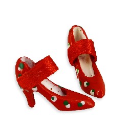 red with dots heels, pair miniature 1:12, Miniatures