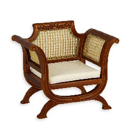 armchair cane walnut miniature 1:12 trianon, Collectable furniture (Trianon)