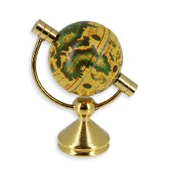 antique brass globe map Miniature 1:12