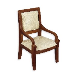 office chair walnut fabric cream miniature 1:12