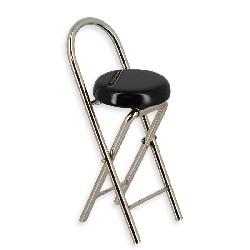 folding bar chair metal black seat miniature furniture 1:12