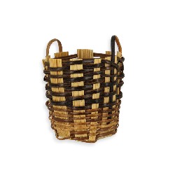 deep basket w/2 handles 3cm miniature 1:12, Miniatures