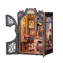 the count cat's study - bookend for library - book nook