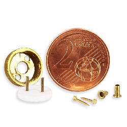 round wall lamp adapter with 2 eyelets for dollhouses 1:12